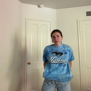 tie dye mustang t-shirt